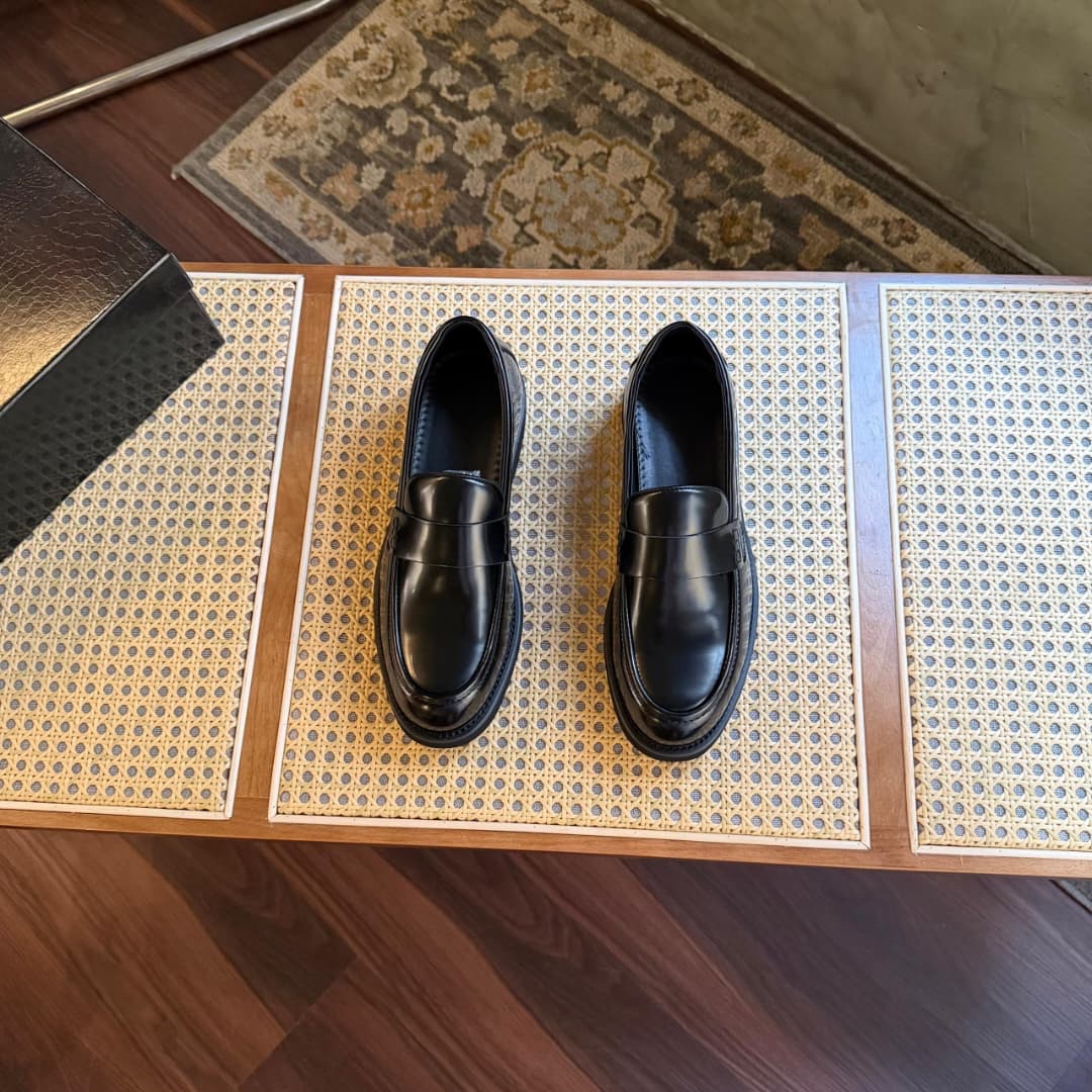 NAPPA LEATHER BLACK BOX PENNY LOAFERS - Image 3