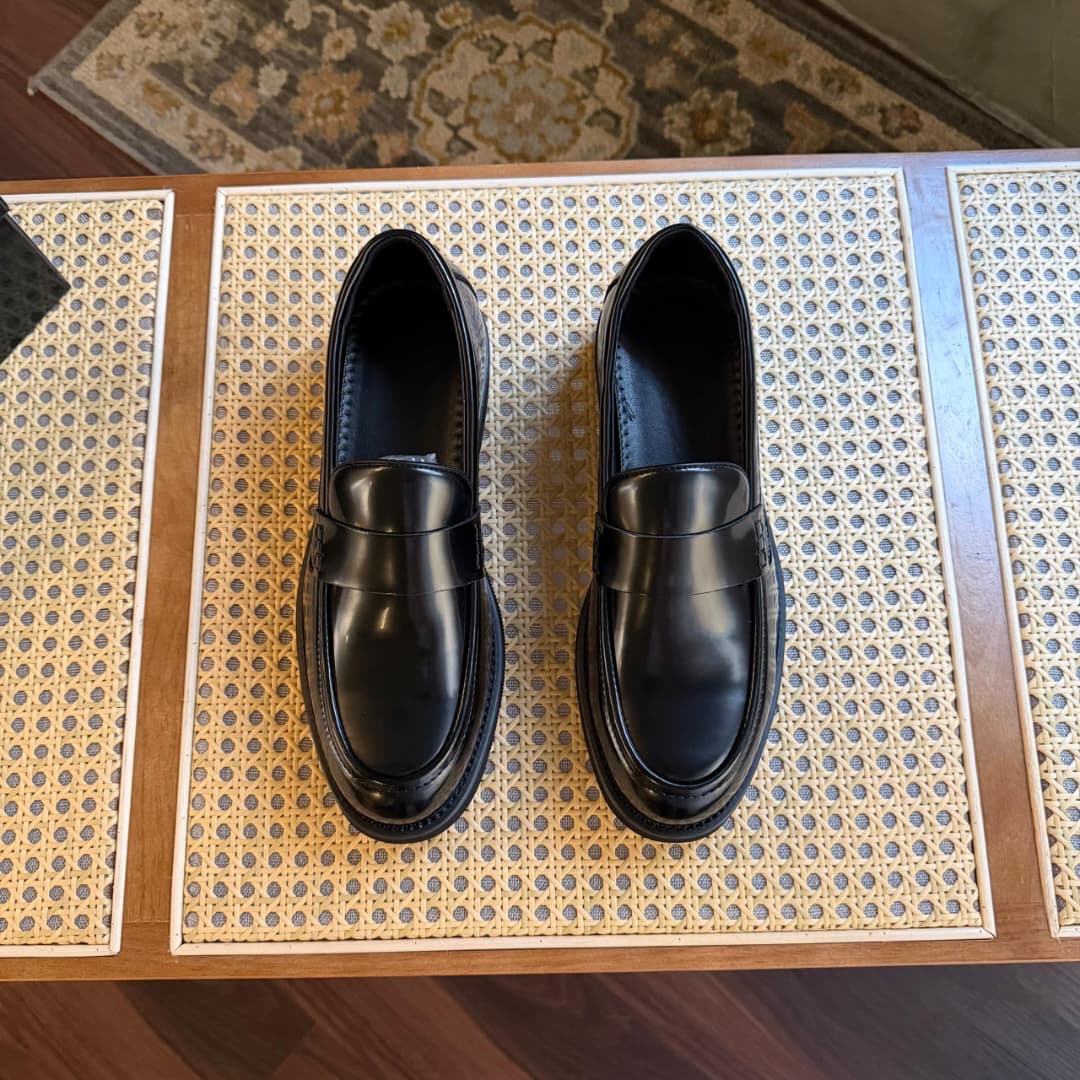 NAPPA LEATHER BLACK BOX PENNY LOAFERS - Image 4